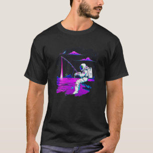 Astronaut Fishing Boat Space Ocean Lake Cool Fish T-Shirt