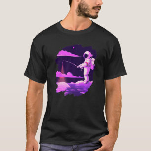 Astronaut Fishing Boat Space Ocean Lake Cool Fish T-Shirt