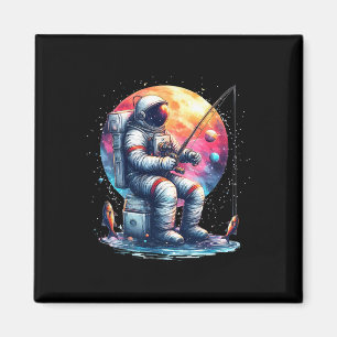 Astronaut Fishing In Space Boys Girls Kids Astrona Magnet