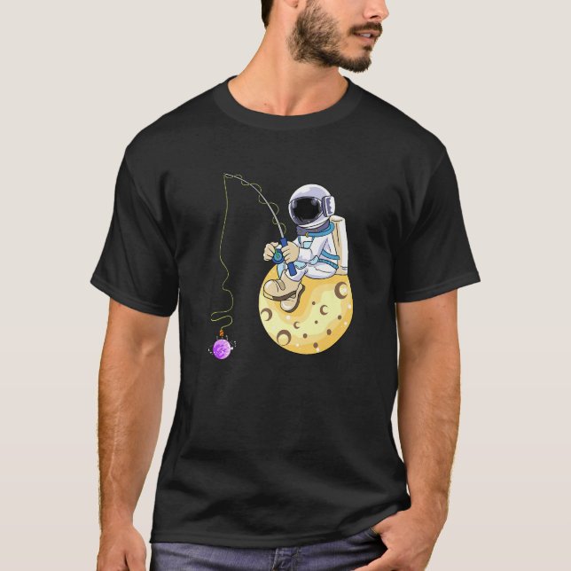 Astronaut Fishing Planets for Cheese T-Shirt (Front)