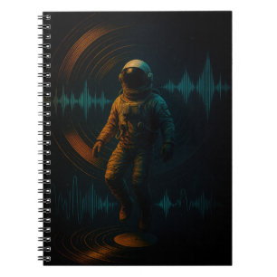 Astronaut Floating in Glitchwave Sound Art Notebook