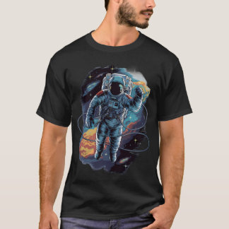 Astronaut Floating In Space Cosmic Art Design T-Shirt