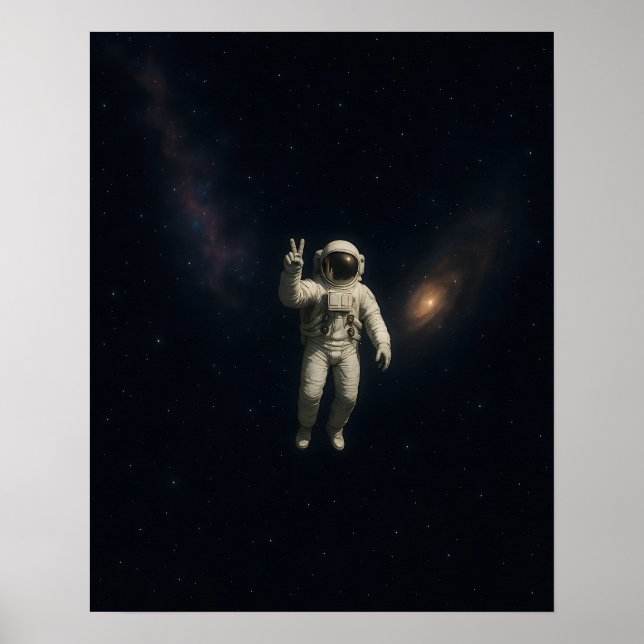 Astronaut Floating in Space Poster (Front)