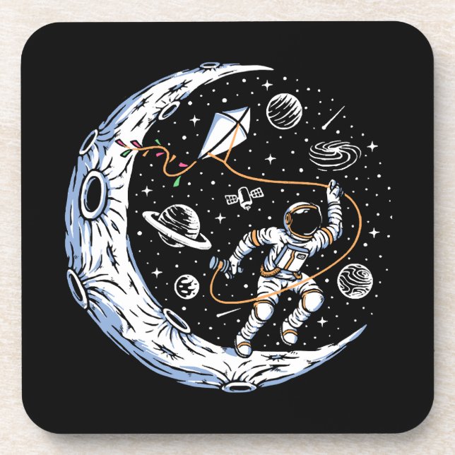 Astronaut Flying a Kite on the Moon Coaster (Front)