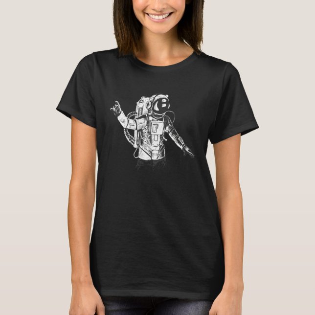 Astronaut Flying on a Spaceship  Space  1 T-Shirt (Front)