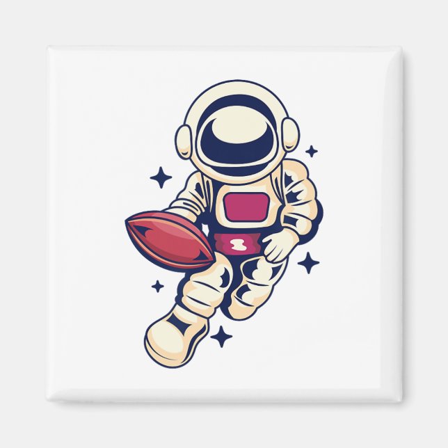 Astronaut Footll Space Sport Fun Cool Fall  Magnet (Front)
