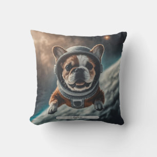 Astronaut French Bulldog Space Nursery Cushion