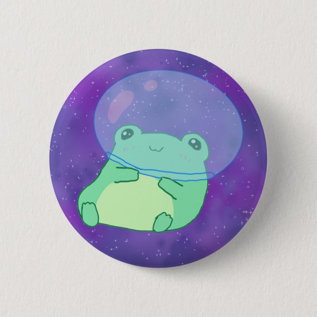 Astronaut Frog 6 Cm Round Badge (Front)