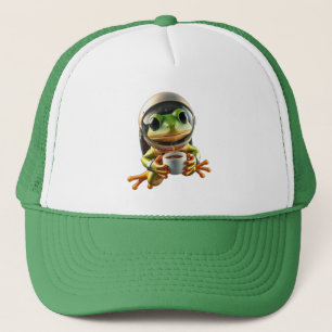 Astronaut Frog Trucker Hat
