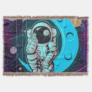 astronaut full colour throw blanket