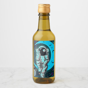 astronaut full colour wine label