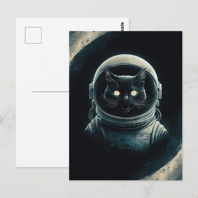 Astronaut Galaxy Planet Space Cat Kitten Kitty   Postcard (Front/Back)