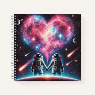 Astronaut Galaxy Spiral Notebook