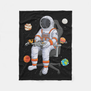 Astronaut Gamer Outer Space Men Kids Gaming System Fleece Blanket