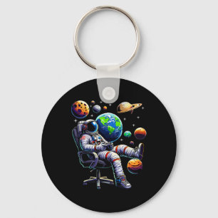 Astronaut Gamer Space Gaming System Planets Key Ring