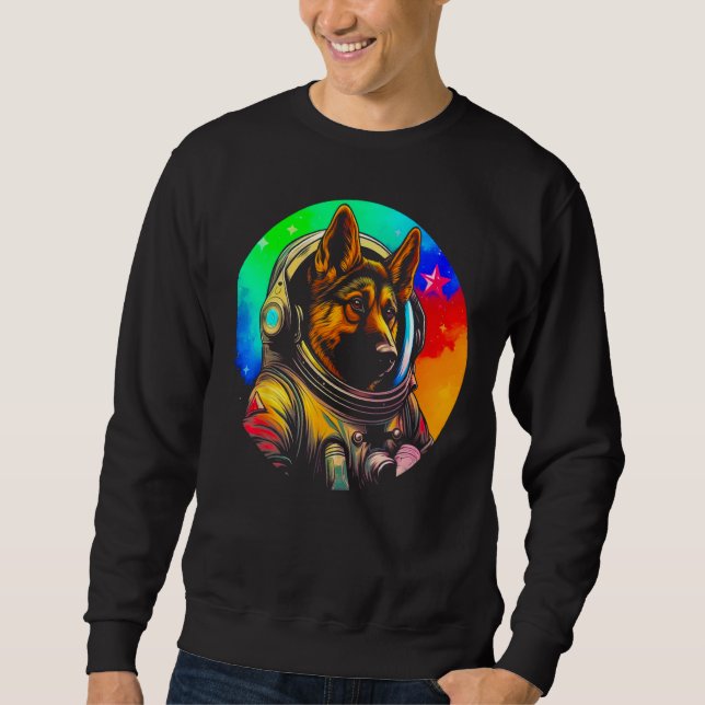 Astronaut German Shepherd Dog Sweatshirt (Front)