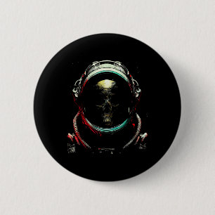 Astronaut Ghost Skeleton - Spooky Skull Halloween 6 Cm Round Badge