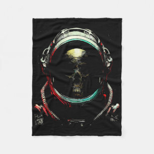 Astronaut Ghost Skeleton - Spooky Skull Halloween  Fleece Blanket