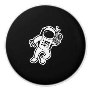Astronaut Gift Music Space Radio Universe Ceramic Knob