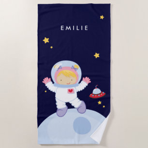 Astronaut Girl Beach Towel