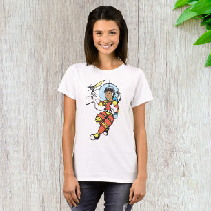 Astronaut Girl with Rocket Blaster T-Shirt