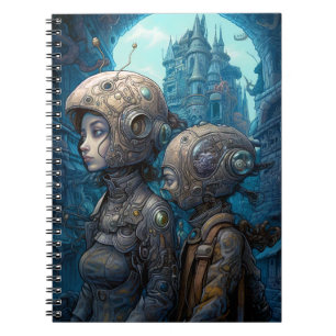 Astronaut Girls Surreal Science Fiction Notebook