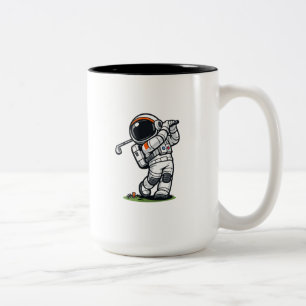 Astronaut Golf Two-Tone Coffee Mug