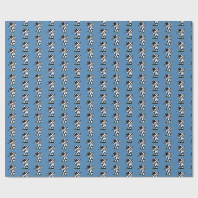 Astronaut Golf Wrapping Paper (Flat)