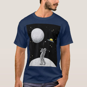 Astronaut Golfing Space UFO Cool Galaxy Golf Golfe T-Shirt