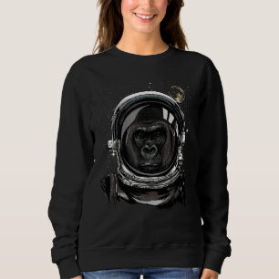 Astronaut Gorilla Face Outer Space Monkey Ape Anim Sweatshirt