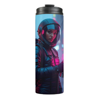 Astronaut Graffiti Thermal Mug – Neon Street Glow