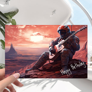 Astronaut Guitarist Playing Guitar  - Birthday Card