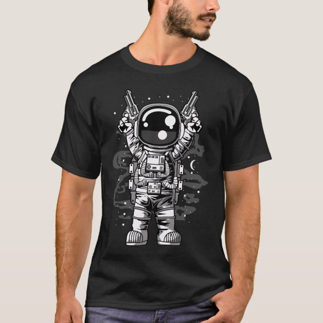 Astronaut Gun - Funny Outer Space Lovers T-Shirt (Front)