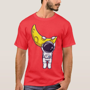 Astronaut Hanging On Moon Cartoon1 T-Shirt