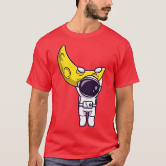 Astronaut Hanging On Moon Cartoon1 T-Shirt