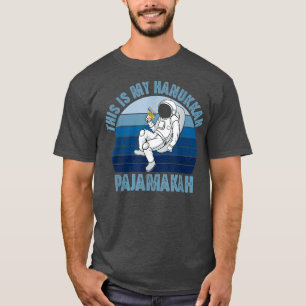 Astronaut Hanukkah Pajamakah Pajama Funny Menorah T-Shirt