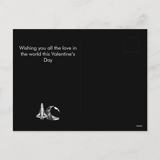 astronaut, Happy valentines day personalise name Holiday Postcard (Back)