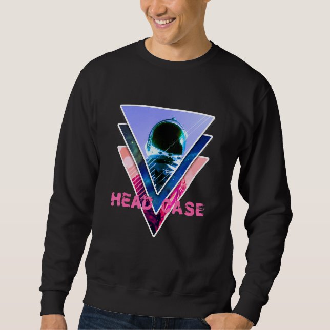 Astronaut Headcase  Aesthetic Vaporwave Space Art Sweatshirt (Front)