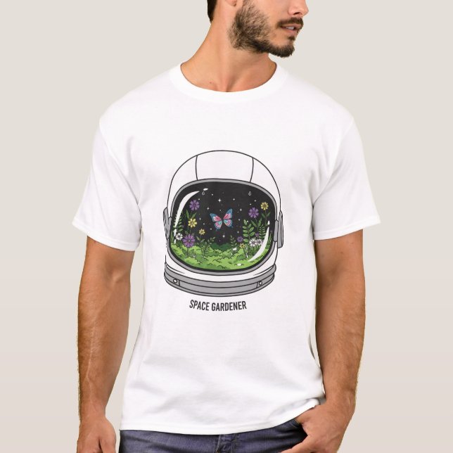 Astronaut Helmet Garden T-Shirt | Space Garden Ill (Front)
