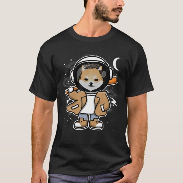 Astronaut Hiphop Dogelon Mars ELON Coin To The Moo T-Shirt (Front)