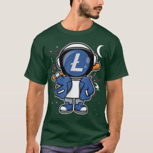 Astronaut Hiphop Litecoin LTC Coin To The Moon Cry T-Shirt
