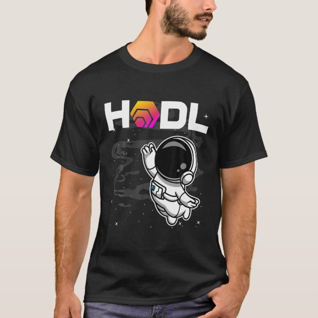 Astronaut HODL HEX Coin To The Moon Crypto Token B T-Shirt (Front)