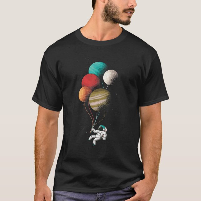 Astronaut holding Balloons T-Shirt (Front)