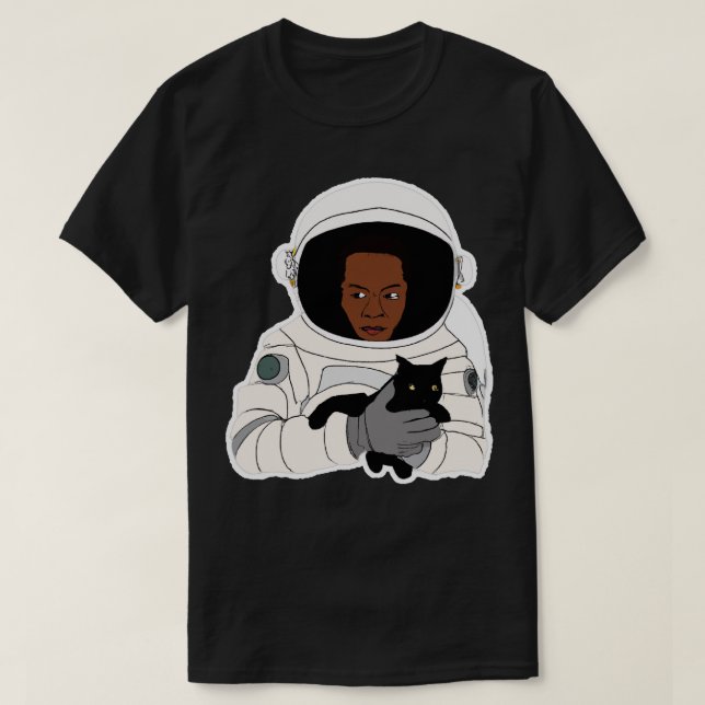 Astronaut Holding Cat T-Shirt (Design Front)