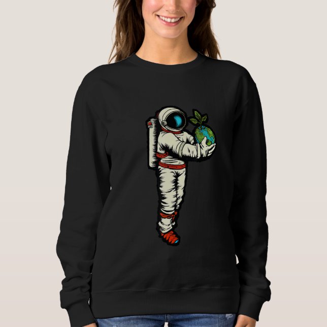 Astronaut Holding Earth Artwork Sweatshirt (Front)
