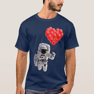 Astronaut holding heart balloons T-Shirt