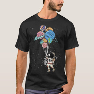 Astronaut Holding Planets and Balloons T-Shirt