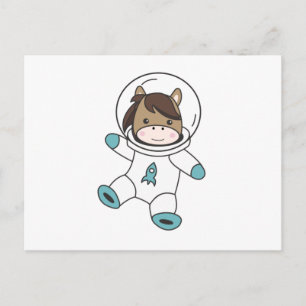 Astronaut Horse Ponny Planet Earth Mars Postcard