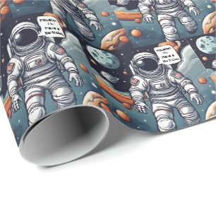 Astronaut Houston, We Have A Birthday! Wrapping Paper
