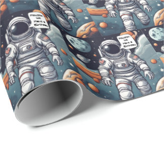 Astronaut Houston, We Have A Birthday!   Wrapping Paper